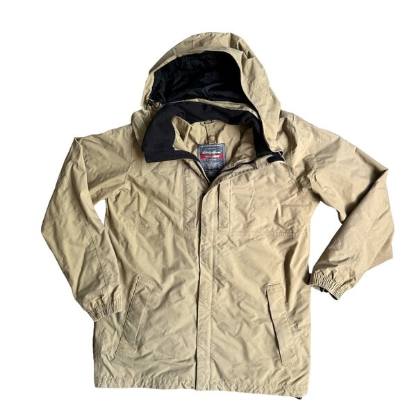 Eddie Bauer Other - Eddie Bauer Mens WeatherEdge Protection Tan Hooded Rain Jacket Size M